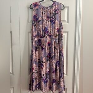 Boden Dress Women’s Size 16R Purple Pink Floral Sleeveless Spring Easter